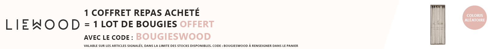 Liewood : 1 coffret repas acheté = 1 lot de 24 bougies pailletées offert