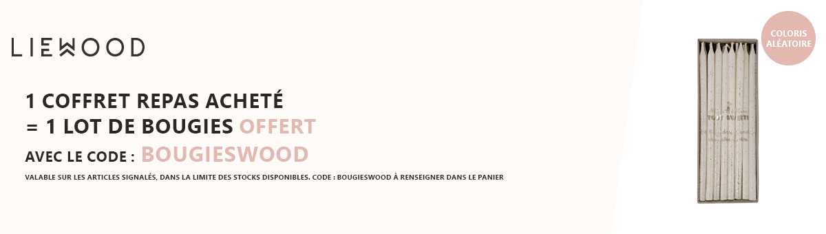 Liewood : 1 coffret repas acheté = 1 lot de 24 bougies pailletées offert