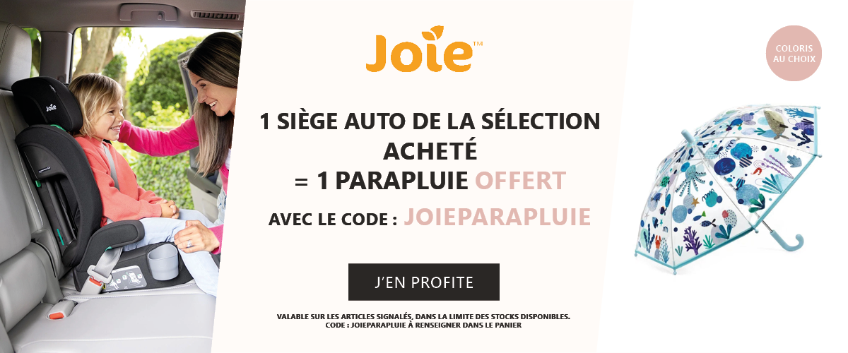 Joie : 1 siège auto de la sélection acheté = 1 parapluie offert