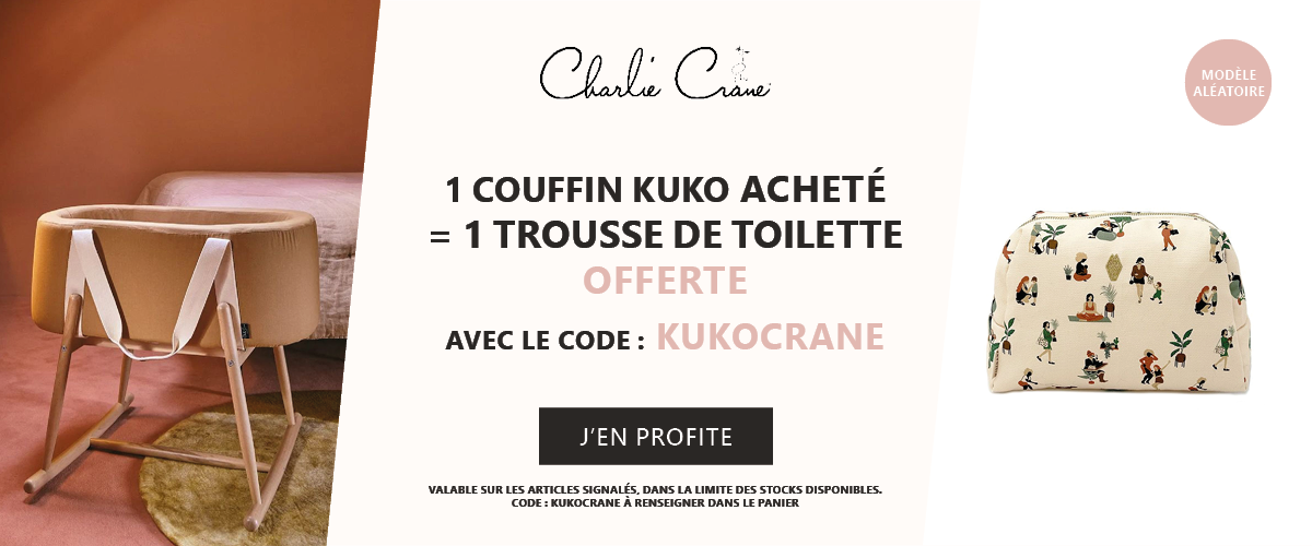 Charlie Crane : 1 couffin Kuko acheté = 1 trousse de toilette offerte