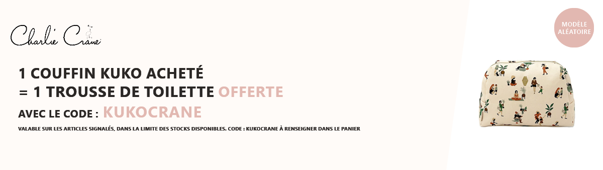 Charlie Crane : 1 couffin Kuko acheté = 1 trousse de toilette offerte