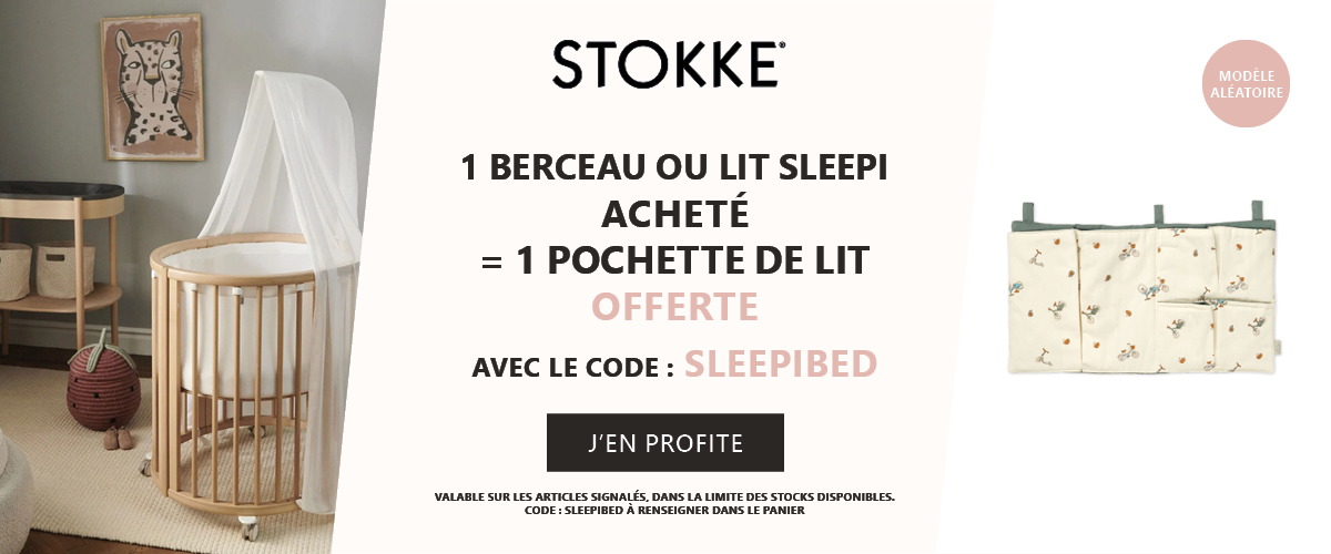 Stokke : 1 lit ou berceau Sleepi acheté = 1 pochette de lit offerte