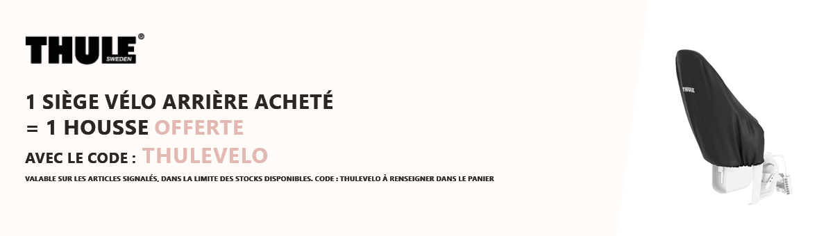 Thule : 1 siège vélo arrière acheté = 1 housse offerte
