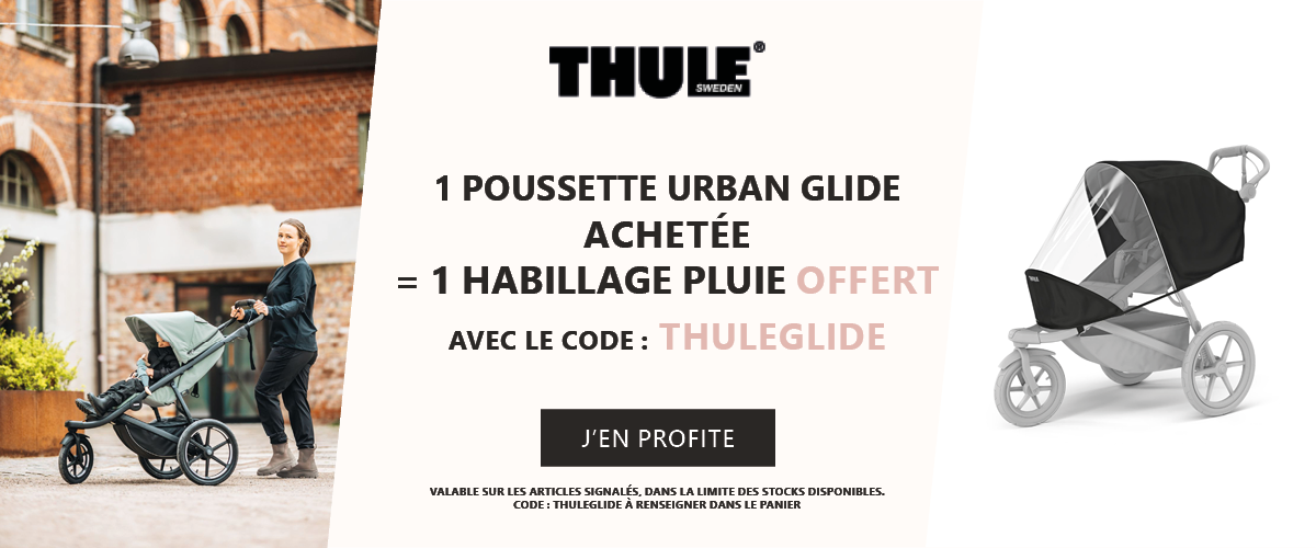 Thule : 1 poussette Urban Glide 3 ou 4 achetée = 1 habillage pluie offert