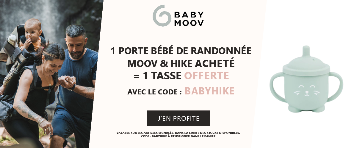 Babymoov : 1 porte bébé randonnée Moov & Hike acheté = 1 tasse offerte