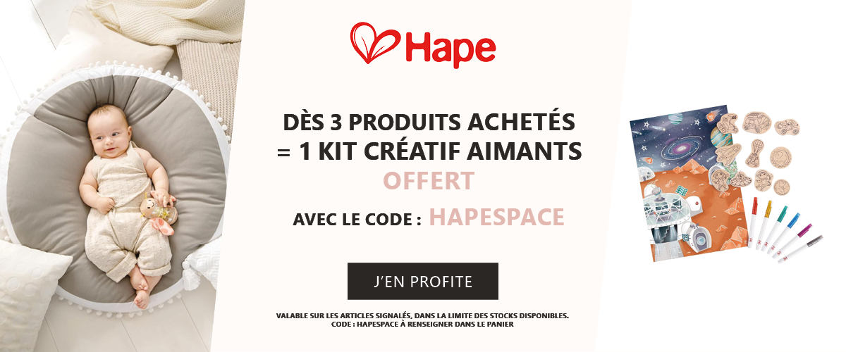 Hape : 3 produits achetés = 1 kit créatif aimants offert