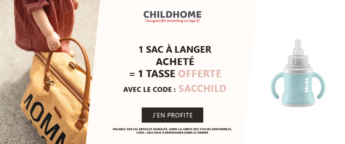Childhome : 1 sac à langer acheté = 1 tasse offerte