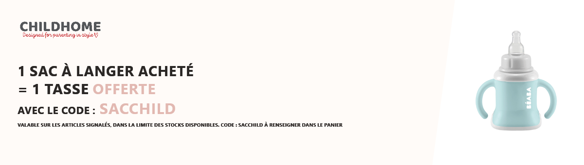 Childhome : 1 sac à langer acheté = 1 tasse offerte