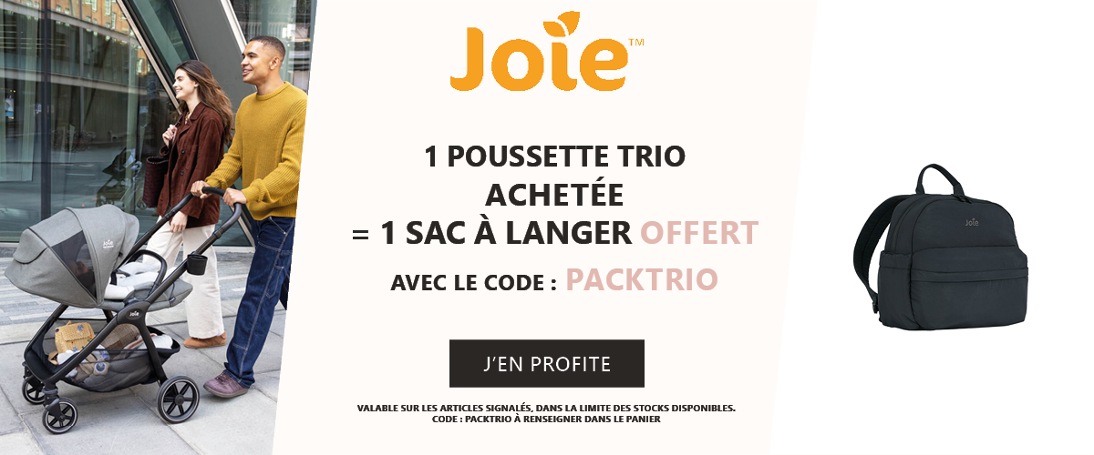 Joie : 1 pack poussette trio acheté = 1 sac à dos offert