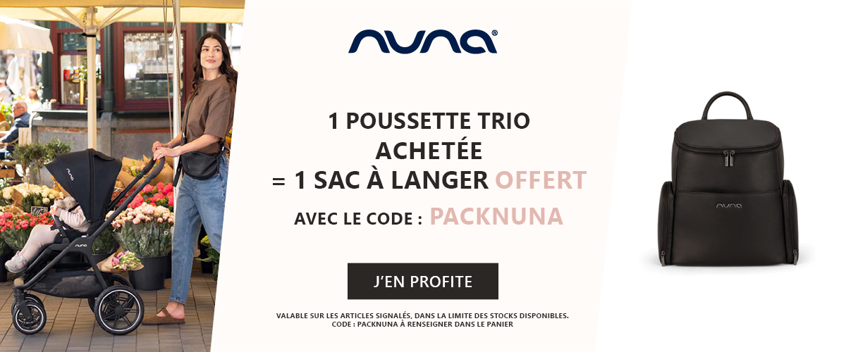 Nuna : 1 pack poussette trio acheté = 1 sac à langer offert
