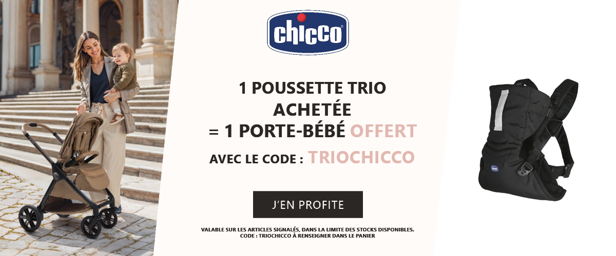 Chicco : 1 pack poussette trio acheté = 1 porte bébé offert