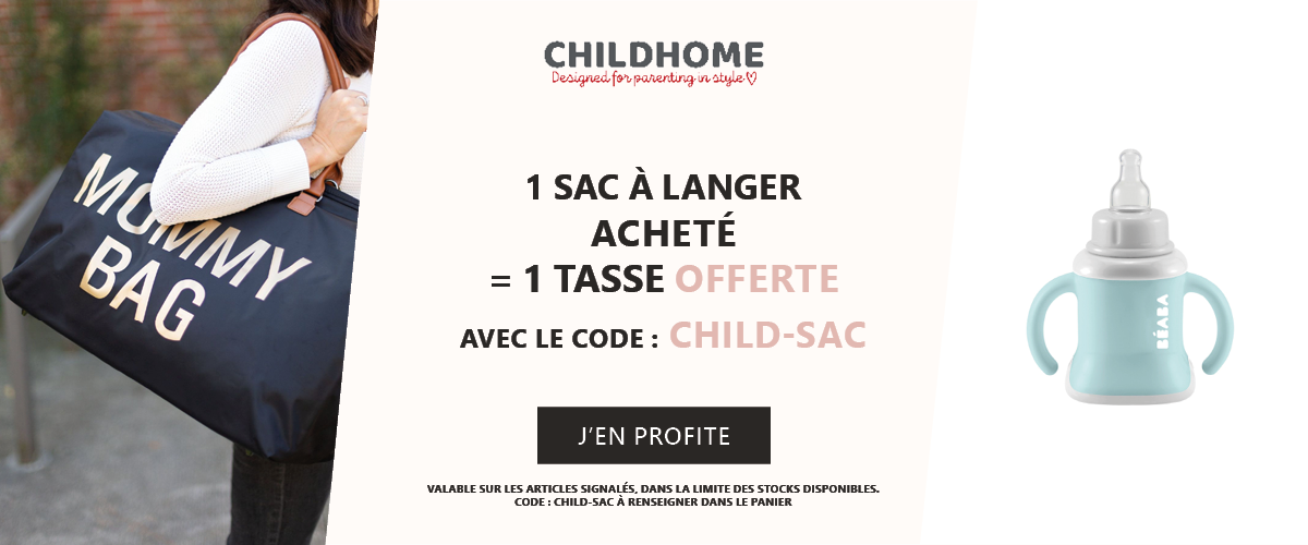 Childhome : 1 sac à langer acheté = 1 tasse offerte