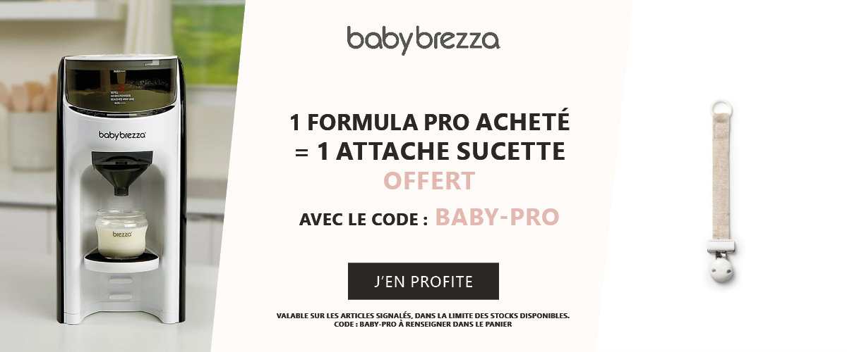 Babybrezza : 1 préparateur Formula Pro acheté = 1 attache sucette offerte