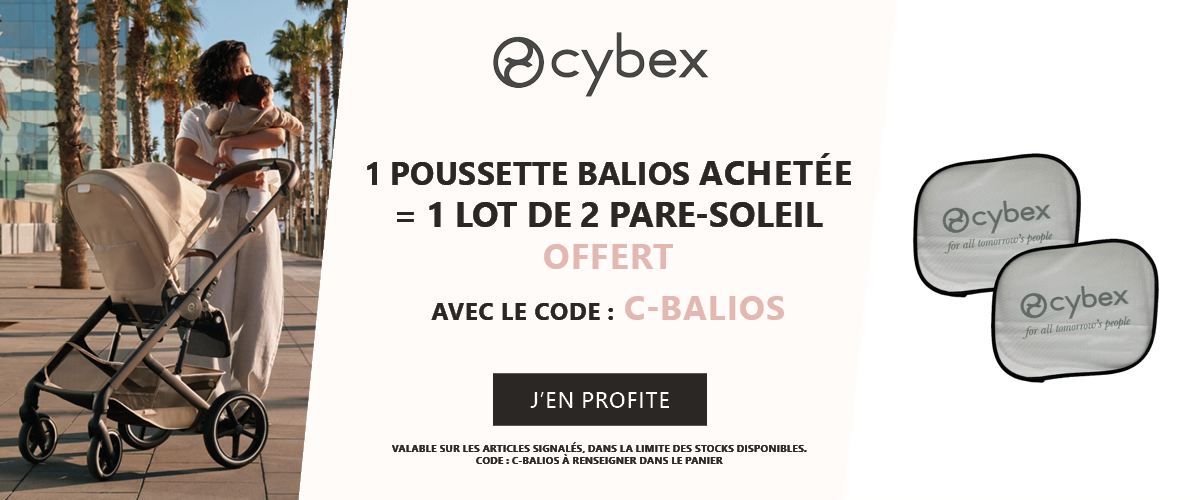 Cybex : 1 poussette Balios achetée = 1 lot de 2 pare soleil offert