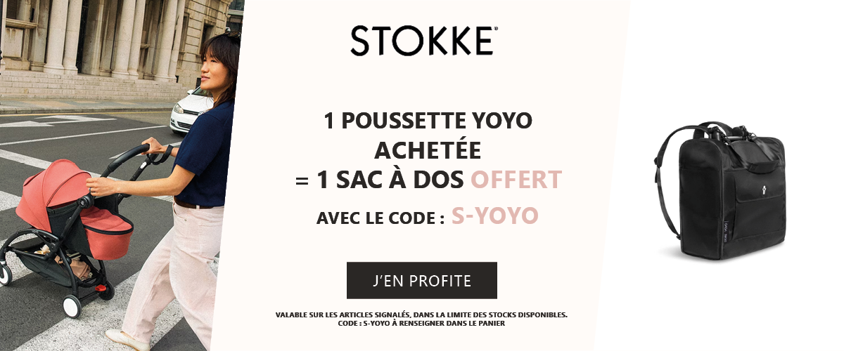 Stokke : 1 poussette YOYO achetée = 1 sac à dos de transport offert