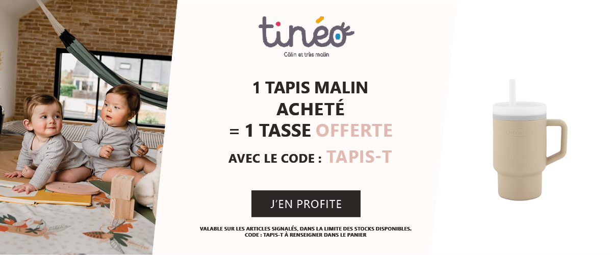 Tinéo : 1 tapis malin acheté = 1 tasse offerte