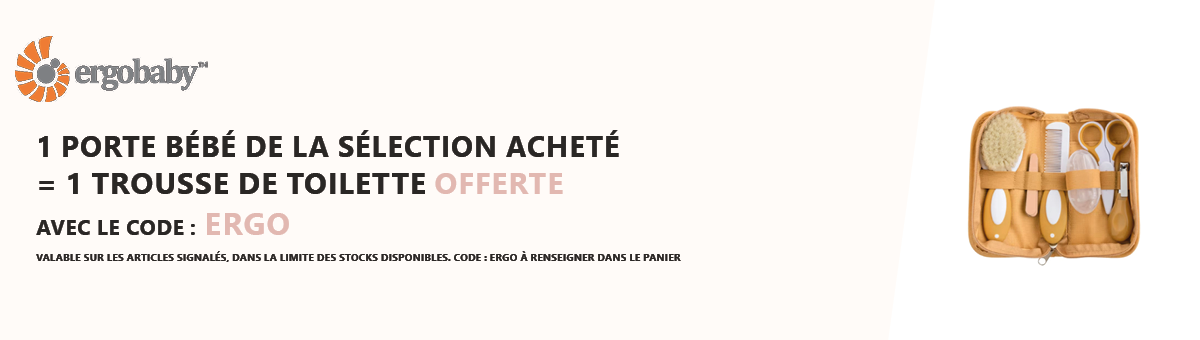Ergobaby : 1 porte bébé de la sélection acheté = 1 trousse de toilette offerte
