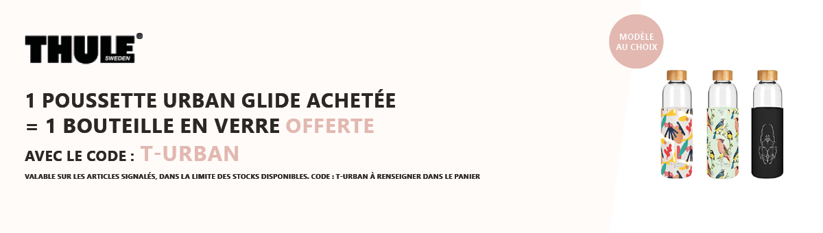 Thule : 1 poussette Urban Glide achetée = 1 bouteille en verre 750 ml offerte