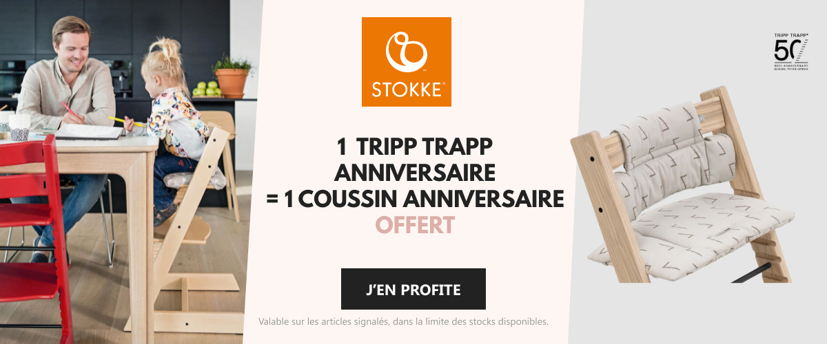 Stokke - 1 chaise haute Tripp Trapp anniversaire achetée = 1 coussin anniversaire offert