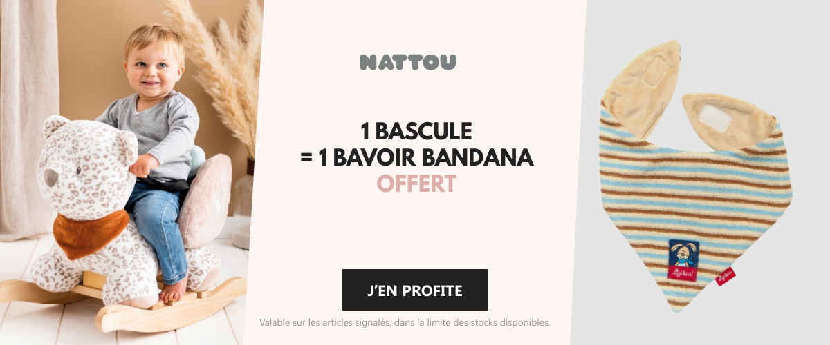 Nattou - 1 bascule achetée = 1 bavoir bandana Bunny offert