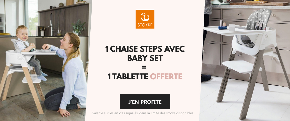 Stokke - 1 chaise haute Steps et 1 babyset achetés = le plateau offert