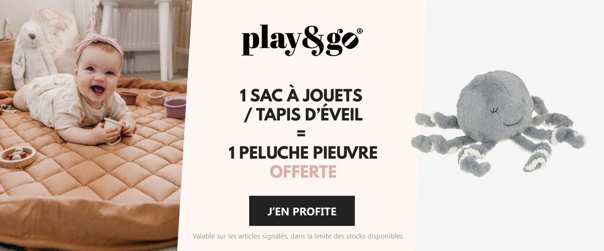 PLAY and GO : 1 sac à jouet & tapis d'éveil = 1 peluche pieuvre